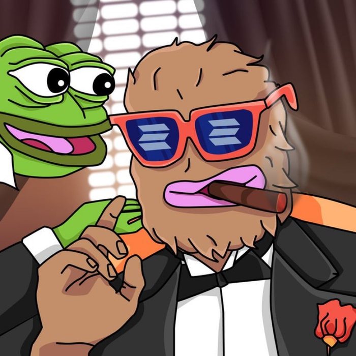 Landwolf and Pepe in tuxedos